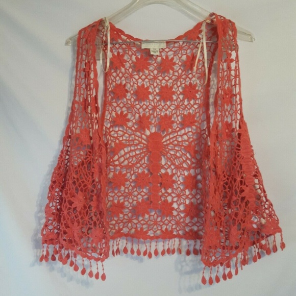 Forever 21 Jackets & Blazers - Forever 21 Plus Daisy Crochet Vest